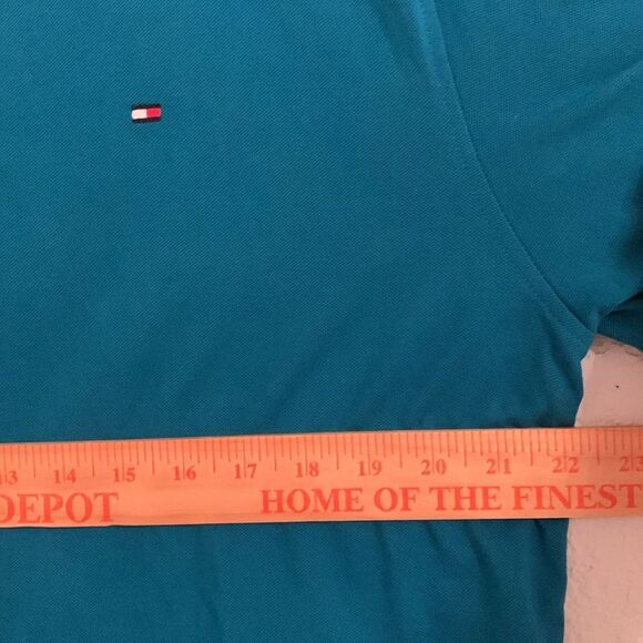 Tommy Hilfiger Turquoise Polo Shirt Classic Design Men’s Size XL - Picture 4 of 6